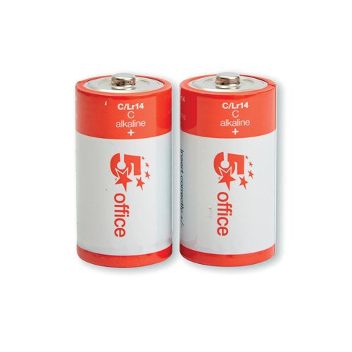 5 Star Office Batteries C/LR14 [Pack 2]