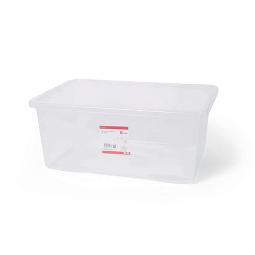 5 Star Office Storage Box Plastic with Lid Stackable 38 Litre Clear 938489 Buy online at Office 5Star or contact us Tel 01594 810081 for assistance
