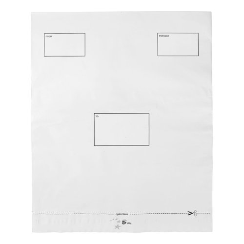 5 Star Elite DX Bags Self Seal Waterproof White 395x430mm &50mm Flap [Pack 100]  938520