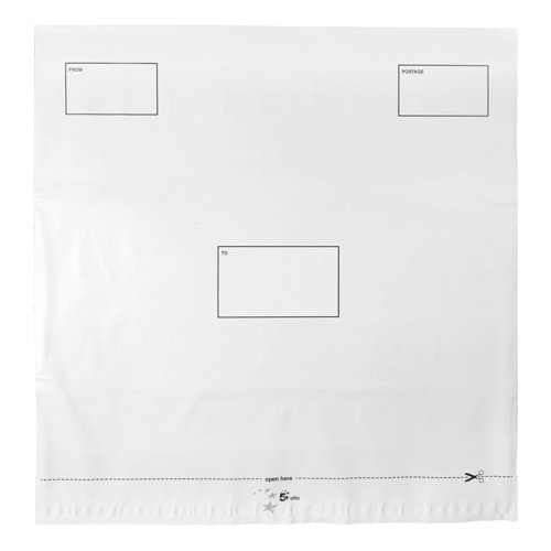 5 Star Elite DX Bags Self Seal Waterproof White 475x440mm &50mm Flap [Pack 100]  938527