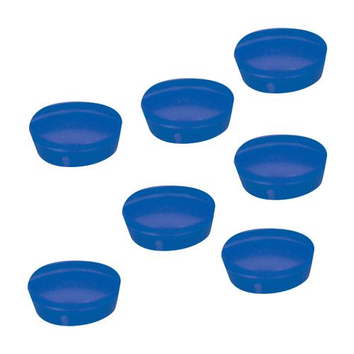 5 Star Office Round Plastic Covered Magnets 20mm Blue [Pack 10]