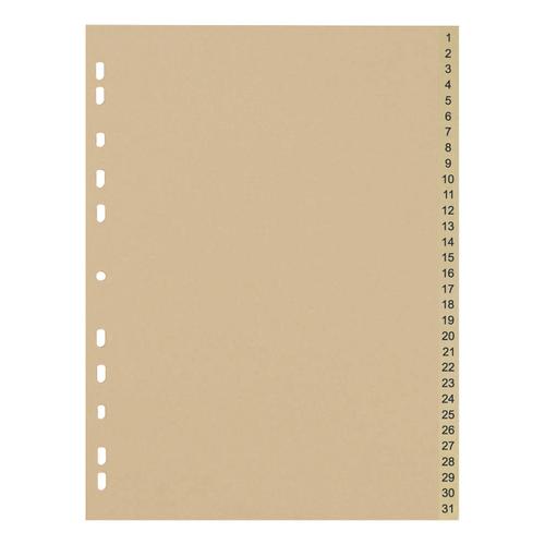 5 Star Eco Index 1-31 Recycled Card Multipunched 150gsm A4 Buff