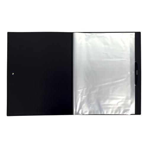 5 Star Office Display Book Hardback Cover Polypropylene 100 Pockets A4 Black The OT Group