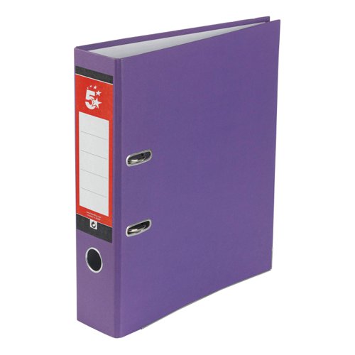 5 Star Office Lever Arch File A4 Purple [Pack 10]