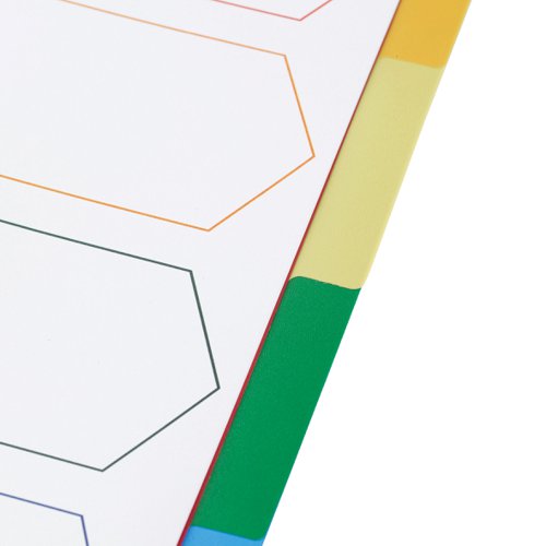 5 Star Elite Dividers 5-Part Polypropylene Multipunched Multicolour Tabs A4 White