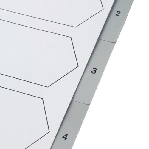 5 Star Elite Index 1-5 Polypropylene Multipunched Reinforced Holes Grey Tabs 120 Micron A4 White
