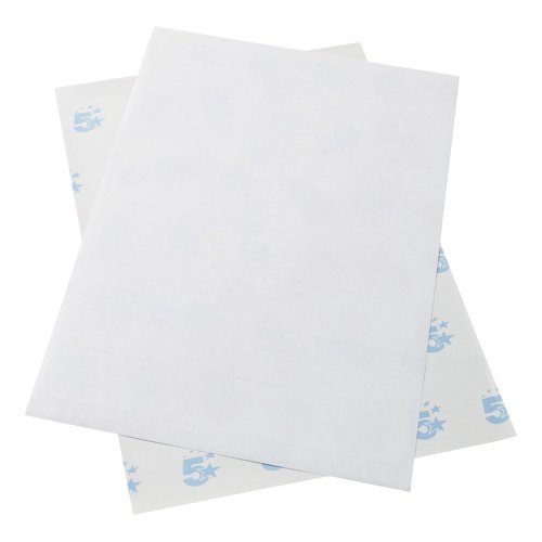 5 Star Office Multipurpose Labels Laser Copier Inkjet 16 per Sheet 99x34mm White [8000 Labels]