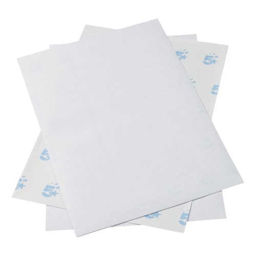 5 Star Office Multipurpose Labels Laser Copier Inkjet 21 per Sheet 64x38mm White [10500 Labels]