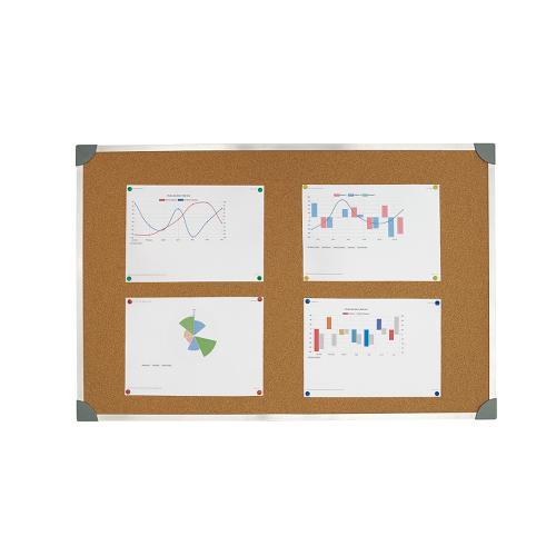 5 Star Office Cork Board with Wall Fixing Kit Aluminium Frame W900xH600mm The OT Group