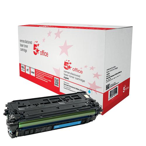 5 Star Office Remanufactured Laser Toner Cartridge Page Life 5000pp Cyan [HP 508A CF361A Alternative] Spicers