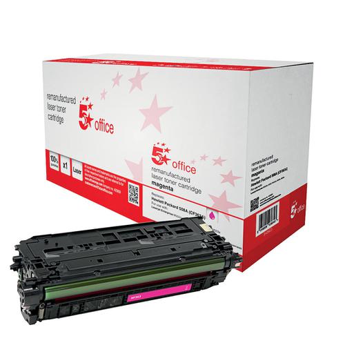 5 Star Office Remanufactured Laser Toner Cartridge Page Life 5000pp Magenta [HP 508A CF363A Alternative]