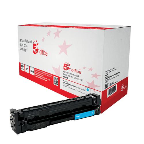 5 Star Office Remanufactured Laser Toner Cartridge Page Life 1400pp Cyan [HP 201A CF401A Alternative] Spicers