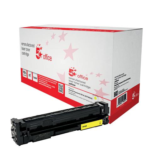 5 Star Office Remanufactured Laser Toner Cartridge Page Life 1400pp Yellow [HP 201A CF402A Alternative] Spicers