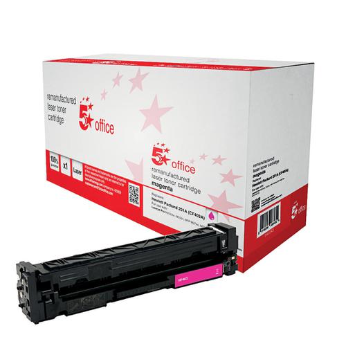 5 Star Office Remanufactured Laser Toner Cartridge Page Life 1400pp Magenta [HP 201A CF403A Alternative]