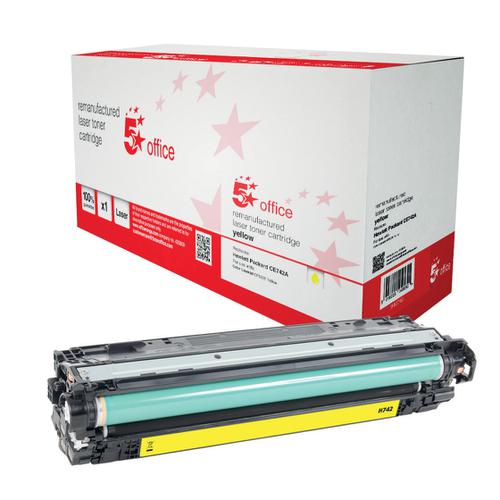 5 Star Office Remanufactured Laser Toner Cartridge Page Life 7300pp Yellow [HP 307A CE742A Alternative]