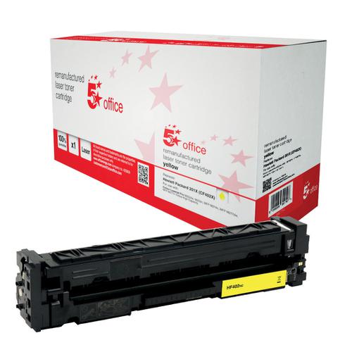 5 Star Office Remanufactured Laser Toner Cart Page Life 2300pp HY Yellow [HP 201X CF402X Alternative] Spicers