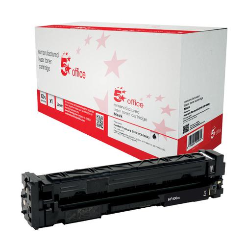 5 Star Office Remanufactured Laser Toner Cartridge HY Page Life 2800pp Black [HP 201X CF400X Alternative] Spicers
