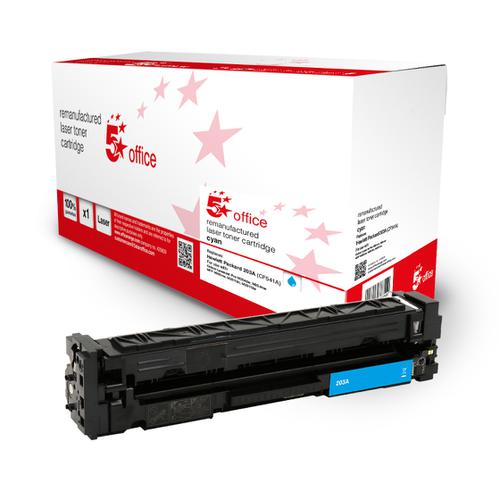 5 Star Office Remanufactured Toner Cartridge Page Life Cyan 1300pp [HP 203A CF541A Alternative] Spicers