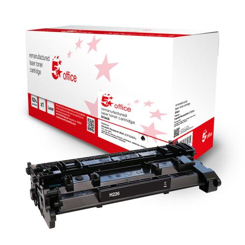 5 Star Office Remanufactured Toner Cartridge Page Life Black 3100pp [HP 26A CF226A Alternative] Spicers
