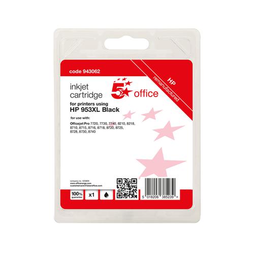 5 Star Office Remanufactured Inkjet Cartridge Page Life Black 2000pp [HP No.953XL L0S70AE Alternative] Spicers