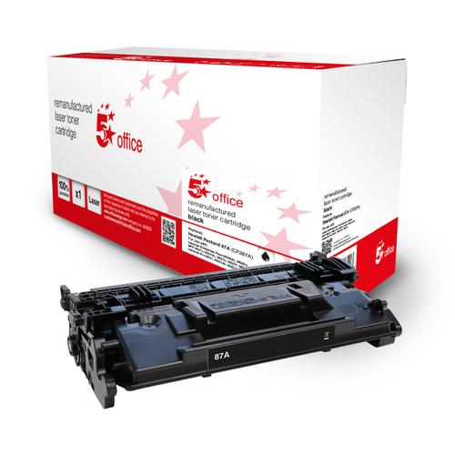 5 Star Office Remanufactured Toner Cartridge Page Life Black 9000pp [HP 87A CF287A Alternative]