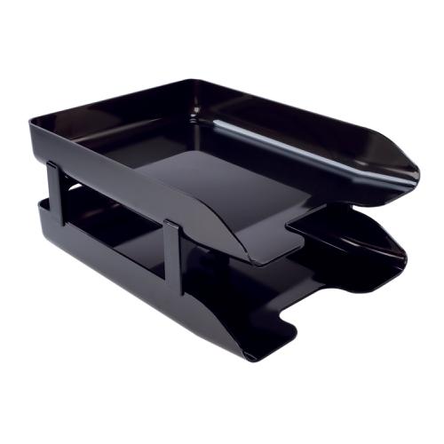 5 Star Elite Exec Letter Tray Riser Height 80mm Black [Pack 4] 943259 Buy online at Office 5Star or contact us Tel 01594 810081 for assistance