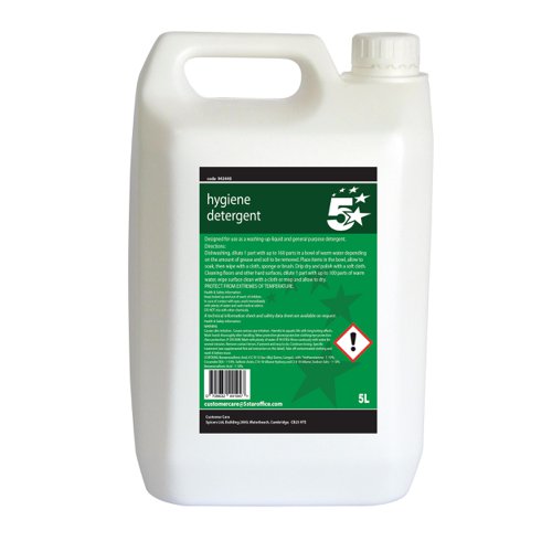 5 Star Facilities Hygiene Detergent Washing-Up Liquid 5 Litres