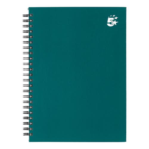 5 Star Office Twinbound Hardback A5 140Pg Teal Ref 943453 [Pack 5]
