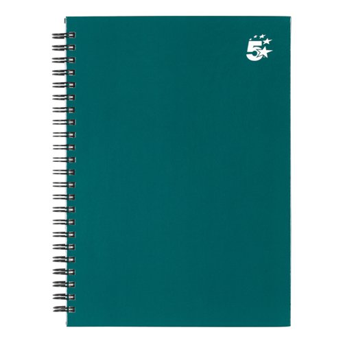 5 Star Office Twinbound Hardback A5 140Pg Teal Ref 943453 [Pack 5]