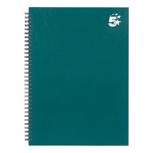 5 Star Office Twinbound Hardback A4 140Pg Teal Ref 943474 [Pack 5]