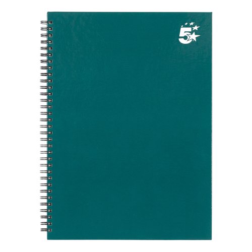 5 Star Office Twinbound Hardback A4 140Pg Teal Ref 943474 [Pack 5]