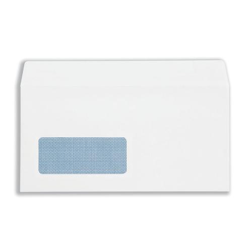 Plus Fabric Envelopes PEFC Wallet Self Seal Window 120gsm DL 220x110mm White Ref C22570 [Pack 500]
