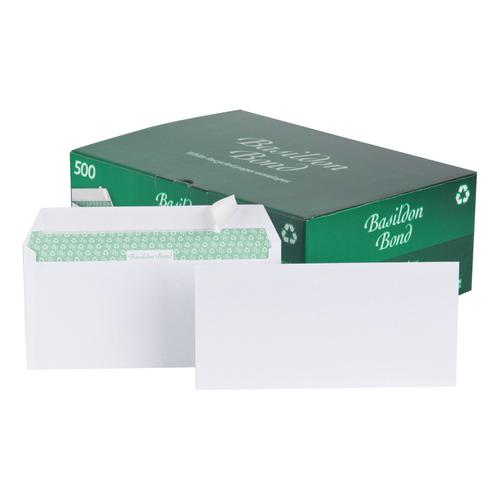 Basildon Bond Envelopes Recycled Wallet Peel & Seal 120gsm DL White Ref C80116 [Pack 500] 842109 Buy online at Office 5Star or contact us Tel 01594 810081 for assistance