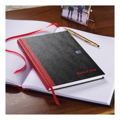 Black n Red Notebook Casebound 90gsm Ruled 192pp A4 Ref 400116295 [Pack 5]