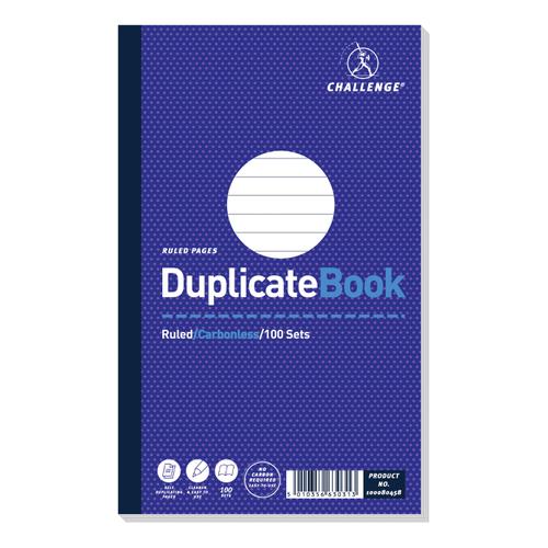Challenge Duplicate Book Carbonless Ruled 100 Sets 210x130mm Ref 100080458 [Pack 5] 324328 Buy online at Office 5Star or contact us Tel 01594 810081 for assistance
