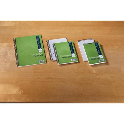 Cambridge Recycled Reporters Notebook 70gsm Ruled and Perforated 160pp 125x200mm Ref 100080468 [Pack 10] Hamelin
