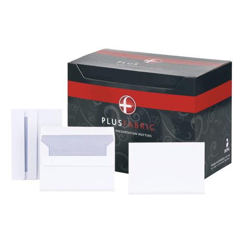 Plus Fabric Envelopes PEFC Wallet Self Seal 120gsm C6 114x162mm Extra White Ref F23470 [Pack 500]  863874