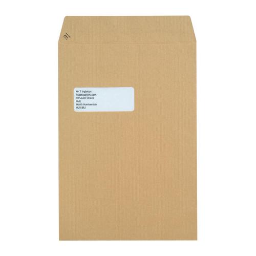 New Guardian Envelopes Pocket Peel & Seal Window 130gsm C4 324x229mm Manilla Ref F24203 [Pack 250] Bong UK Ltd