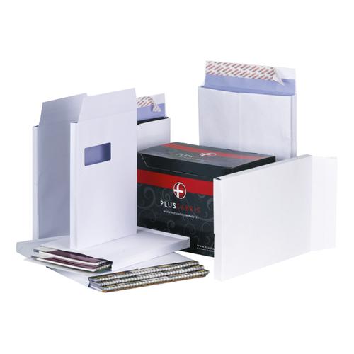 Plus Fabric Envelopes PEFC Peel & Seal Gusset 120gsm 381x254x25mm White Ref H28866 [Pack 100]