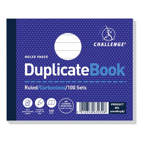 Challenge Duplicate Book Carbonless Ruled 100 Sets 105x130mm Ref 100080487 [Pack 5] 324304 Buy online at Office 5Star or contact us Tel 01594 810081 for assistance