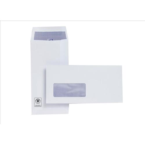 Plus Fabric Envelopes PEFC Pocket Peel and Seal Window 120gsm DL 220x110mm White Ref J26671 [Pack 500]  315525