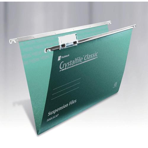 Rexel Crystalfile Classic Suspension File Manilla V-base Foolscap Green Ref 78046 [Pack 50] 321540 Buy online at Office 5Star or contact us Tel 01594 810081 for assistance
