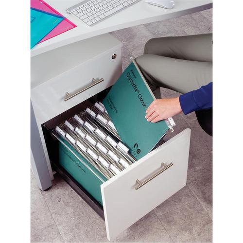 Rexel Crystalfile Classic Suspension File Manilla V-base Foolscap Green Ref 78046 [Pack 50] ACCO Brands