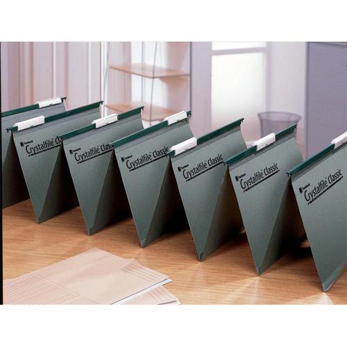 Rexel Crystalfile Classic Linking Suspension File Manilla 15mm V-base Foolscap Green Ref 78650 [Pack 50] 321520 Buy online at Office 5Star or contact us Tel 01594 810081 for assistance