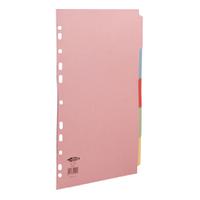 Concord Subject Dividers 5-Part Multipunched 160gsm A4 Assorted Ref 51099