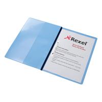 Rexel Nyrex Boardroom Flat Bar File Semi-rigid with Inside Front Full Pocket A4 Blue Ref 13035BU [Pack 5]