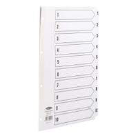 Concord Classic Index 1-10 Mylar-reinforced Punched 4 Holes 150gsm A4 White Ref 00901/CS9