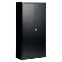 Trexus Two Door Steel Storage Cupboard 914x400x1806mm Black Ref 101210