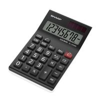 Sharp Desktop Calculator 8 Digit 4 Key Memory Battery/Solar Power 77x10x125mm Black Ref EL310ANWH