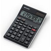 Sharp Desktop Calculator 12 Digit 4 Key Memory Battery/Solar Power 96x12x152mm Black Ref EL124TWH